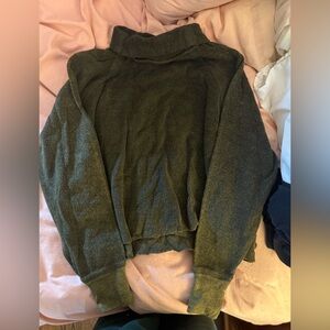 Free People Dark Green Turtleneck Sweatshirt